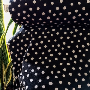Organic Interlock Knit Fabric, Half Yard, Black Dot, Gray Dot, Polka Dot, Interlock, Knit Fabric, Cotton, 100% Cotton, Certified, Cloud9