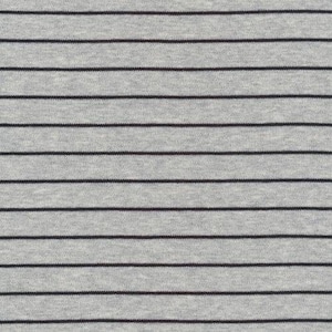 Organic Interlock Knit Fabric, Gray Stripe, Black Stripe, Interlock, GOTS certified, Yarn Dyed, Half Yard, Cloud9, Knit Fabric, Organic