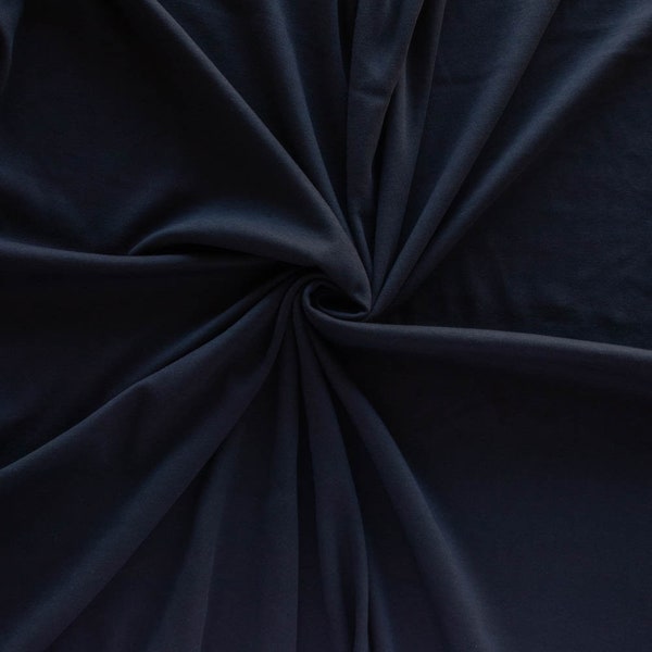 Organic Interlock Knit Fabric, Half Yard, Knit Fabric, Organic, Cotton, Birch Fabrics, Black, Stretch, Cotton, Elastane