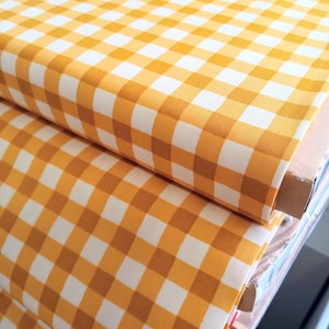 Premium Cotton Fabric, Half Yard, Small Plaid of My Dreams, Toasty, 100% Cotton, Art Gallery Fabrics, Gold, Yellow, Plaid, OEKO-TEX