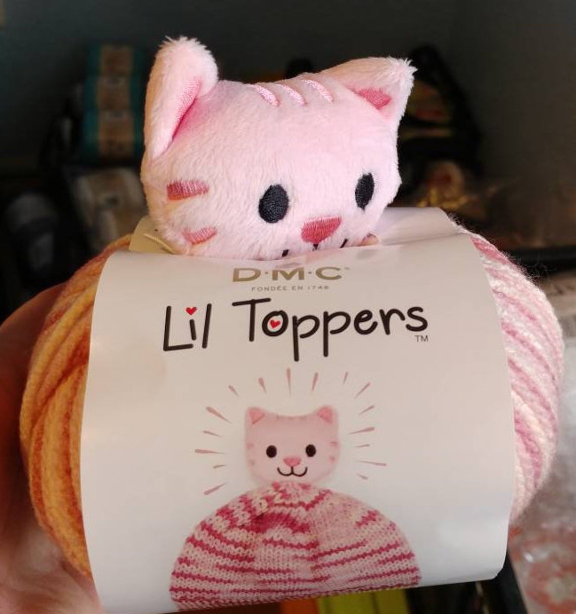 DMC Lil Topper KITTY Knit or Crochet Kit for Childs Hat or Etsy