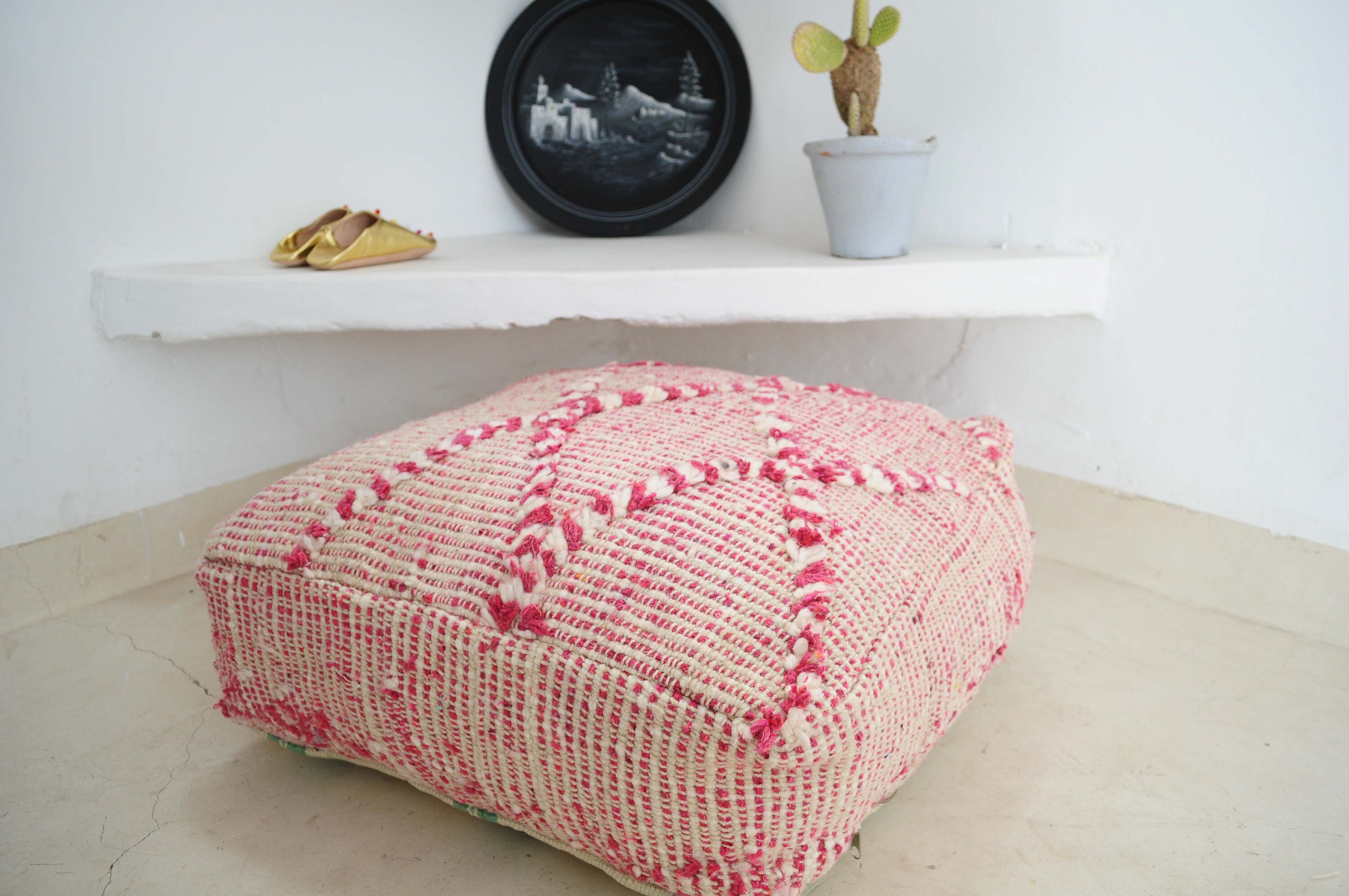 Pink Zanafi Floor Cushion Cover Moroccan Zanafi Vintage Etsy