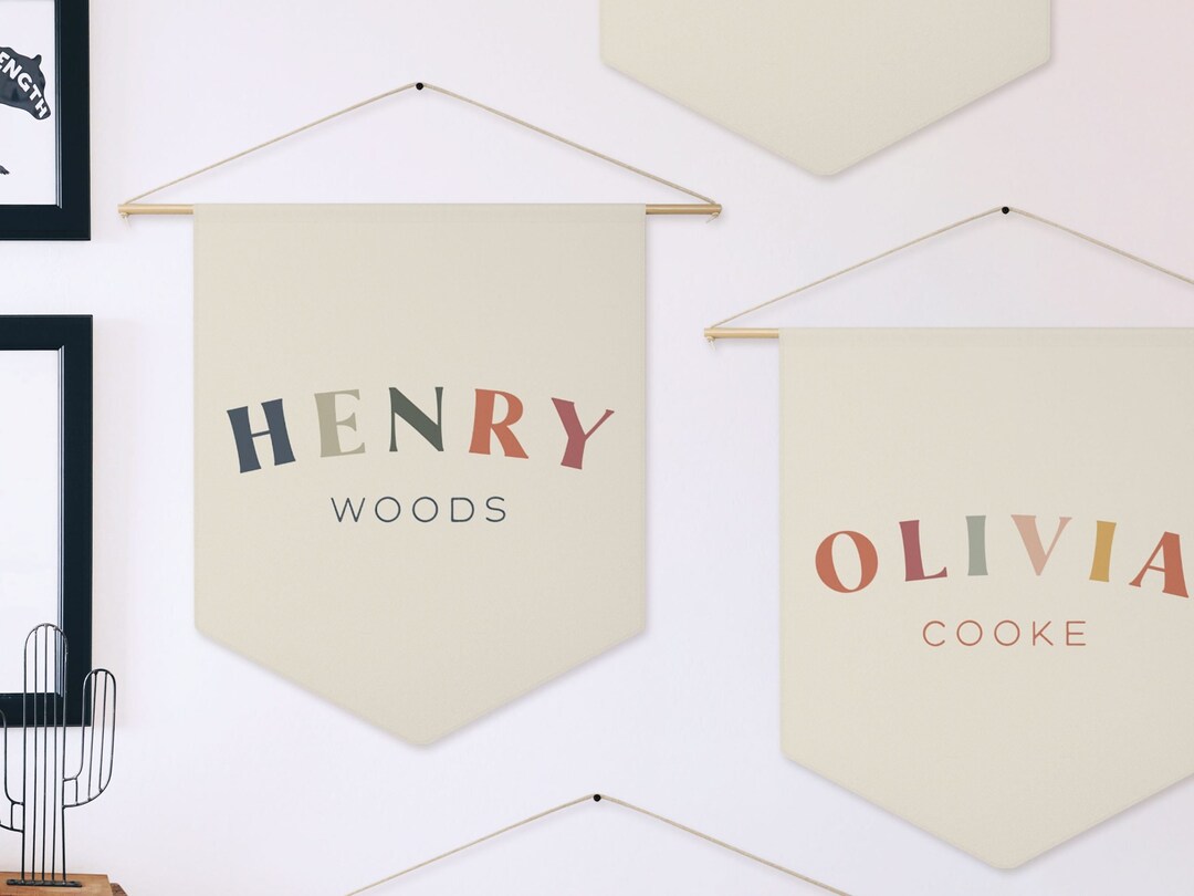 Custom Colorful Name Banner Custom Pennant Personalized - Etsy