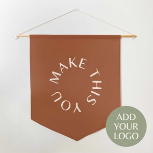 Custom Logo Pennant Banner | Company Logo Flag For Small Businesses | Personalized Pennant Banner, Office Decor, Company logo Pennant Banner