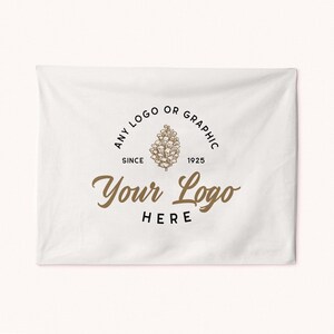 Custom Logo Tapestry Wall Flag for Small Businesses, Lightweight, 26x36 inches - Unique Branding Decor