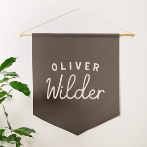 Name Pennant | Custom Name Banner | Retro Name Canvas Flag | Custom Wall Hanging | Wall Decor Art | Flag for kids wall