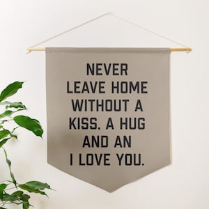 Custom Text Flag, Personalized Quote Pennant, New Home Gift, Retro Wall Decor