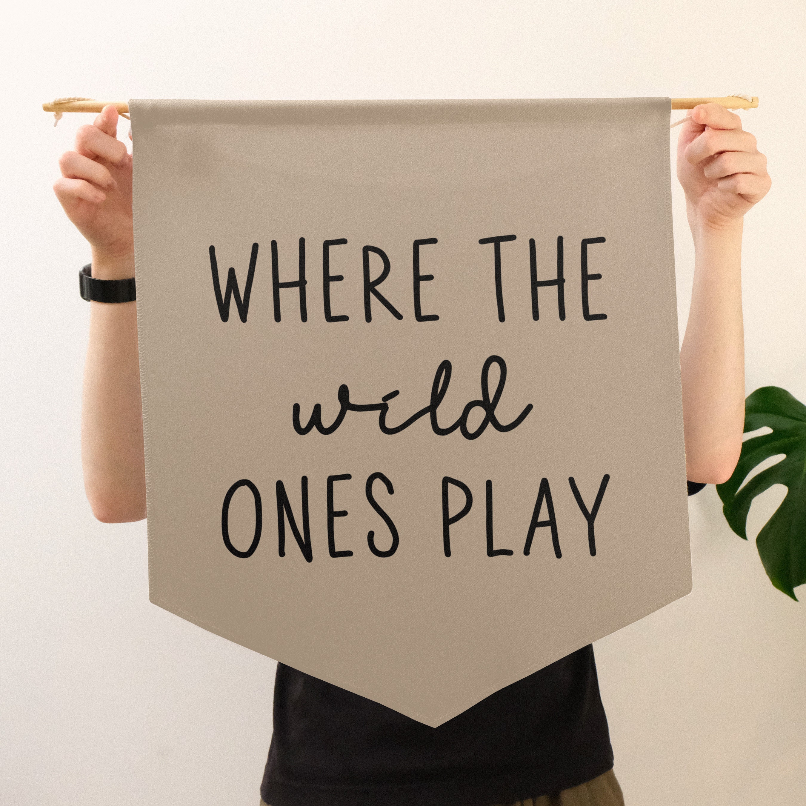 Where The Wild Ones Play Canvas Banner - Nursery & Kids Room Wall Decor Hanging Flag - View #10