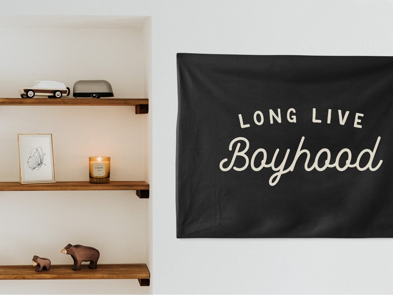 Long Live Boyhood Tapestry, Custom Wall Banner, Flag Wall Art Banner, Kids & Baby Room Decor, Nursery or Play Room Tapestries image 5