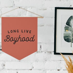 Qianly 'Long Live Boyhood' Banner - Wimpel Dekoration Für Jungenzimmer Blau