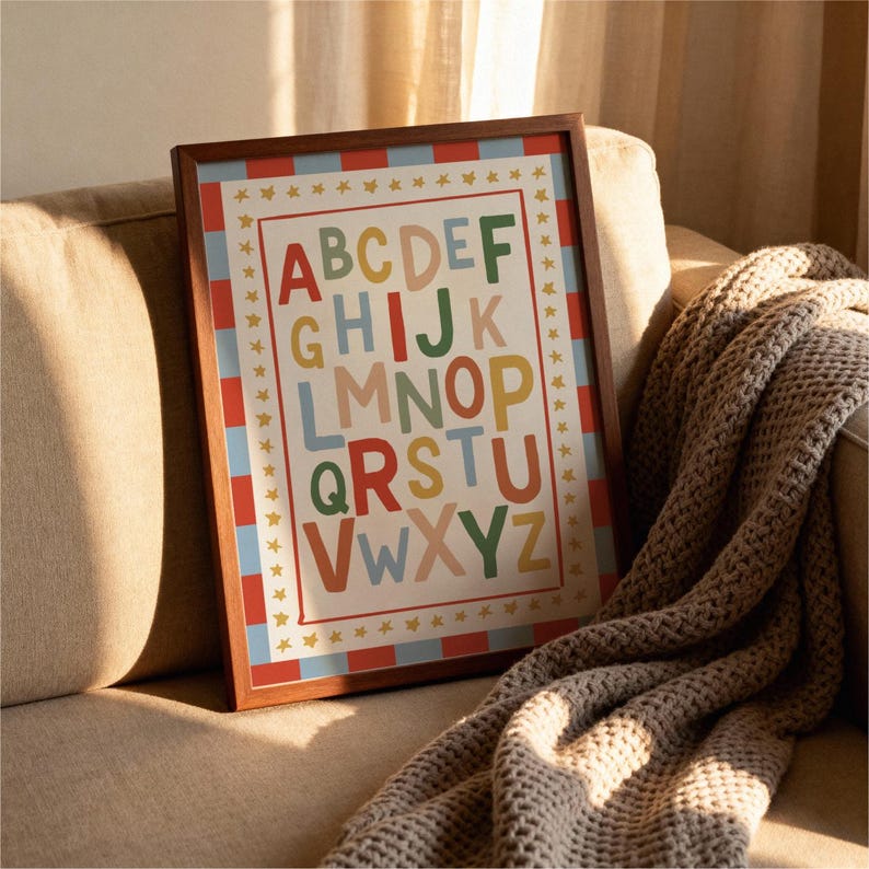Colorful Alphabet Wall Print (Classroom / Nursery ABC Poster) image 8