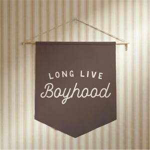 Long Live Boyhood Pennant Style Banner | Pennant Flag Wall Art Banner, Kids Room Decor, Nursery or Play Room Wall Decor