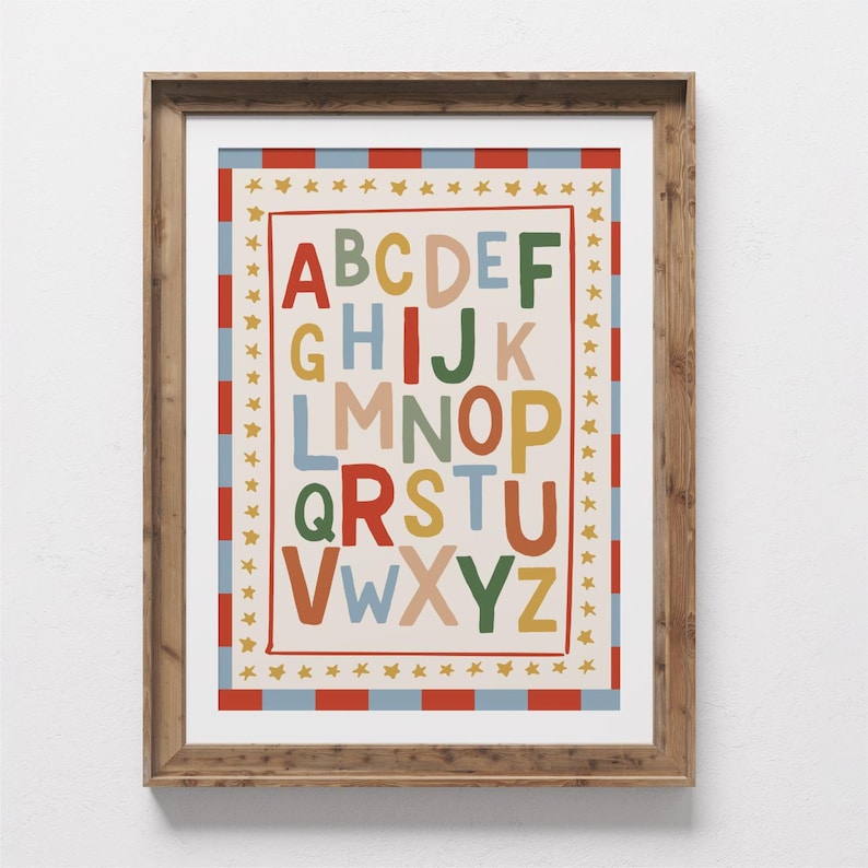 Colorful Alphabet Wall Print (Classroom / Nursery ABC Poster) image 3