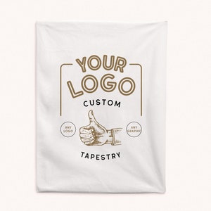 Custom Logo Tapestry for Small Businesses - Personalized Vertical Banner Any Logo or Graphic - Unique Branding Decor