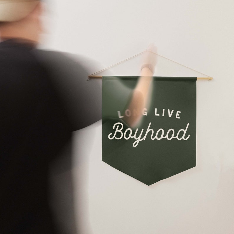 Long Live Boyhood Pennant Style Banner Pennant Flag Wall Art Banner, Kids Room Decor, Nursery or Play Room Wall Decor image 2