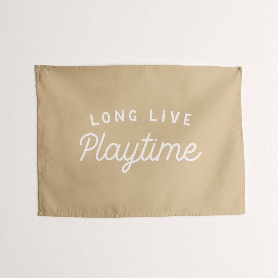 Long Live Playtime Tapestry, Custom Play Room Wall Banner, for Bedroom