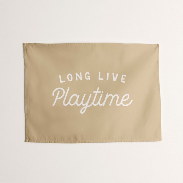 Long Live Playtime Tapestry, Custom Play Room Wall Banner, For Bedroom or Nursery Decor, Playroom Tapestries