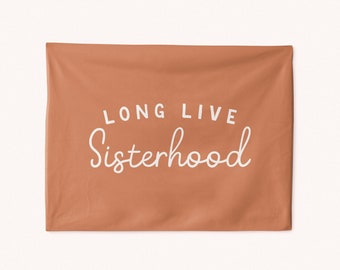 Long Live Sisterhood Tapestry, Custom Girls Room Wall Banner, For Girls Bedroom or Nursery Decor, New Baby Girl Gift