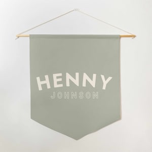 Custom Name Banner | Custom Pennant | Personalized Name Wall Banner | Baby Room Decor | Kids Room Wall Decor | Custom Name Canvas Flag