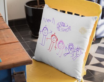 Turn your kids drawing into a pillow | Personalized Pillow Case, Children's Gifts, Customized Gift, Birthday, Decorative Pillow Gift