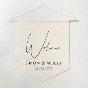 Custom Wedding Banner | Custom Pennant | Personalized Welcome Wall Banner | Wedding Day Decor | Marriage Day Gift | Custom Sign Canvas Flag