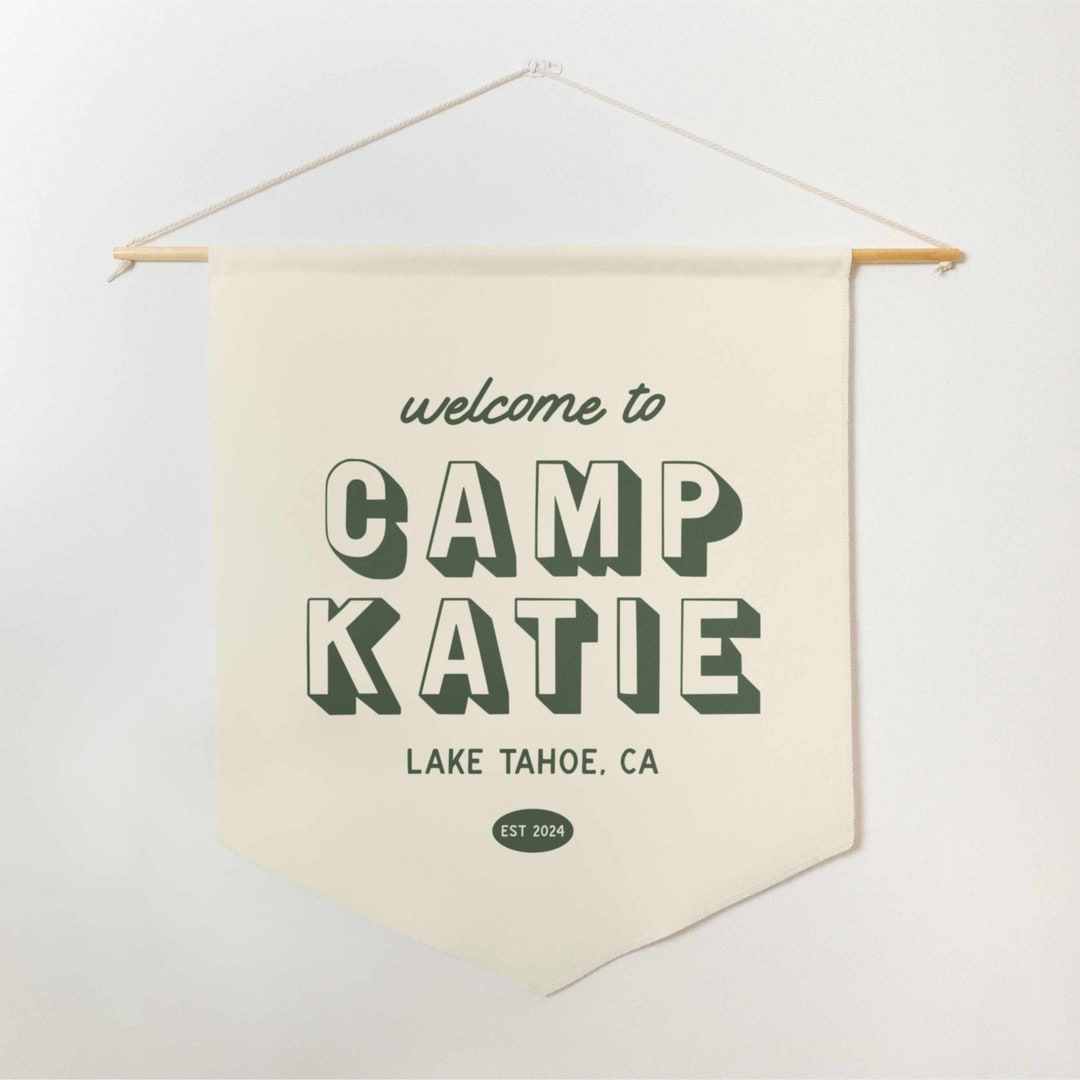 Custom Camp Bachelorette Party Banner, Camp Bach Tapestry for Camping ...