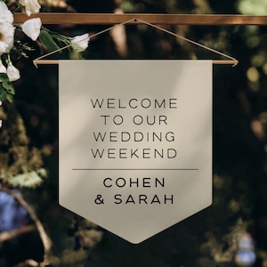 Custom Wedding Banner | Custom Pennant | Personalized Welcome Wall Banner | Wedding Day Decor | Marriage Day Gift | Custom Sign Canvas Flag
