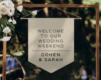 Custom Wedding Banner | Custom Pennant | Personalized Welcome Wall Banner | Wedding Day Decor | Marriage Day Gift | Custom Sign Canvas Flag