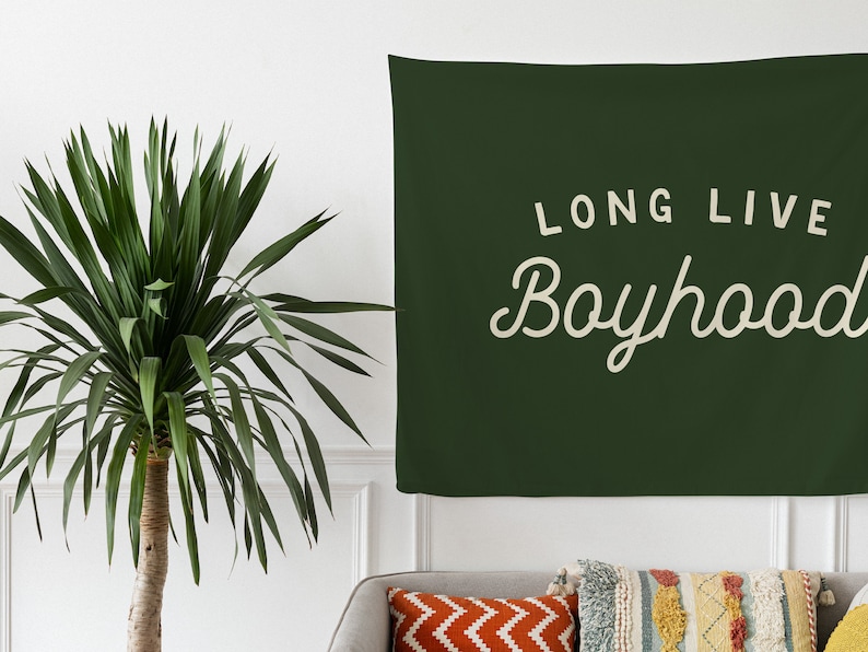 Long Live Boyhood Tapestry, Custom Wall Banner, Flag Wall Art Banner, Kids & Baby Room Decor, Nursery or Play Room Tapestries image 8