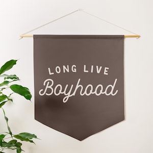 Long Live Boyhood Pennant Style Banner | Pennant Flag Wall Art Banner, Kids Room Decor, Nursery or Play Room Wall Decor