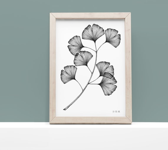 Ginkgo Limited Edition of Screen Print, 2 Sizes, Dotwork, Botanical  Illustration, Wall Decor, Naturalista, Ginko, Nature Lover 