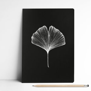 Notebook A5 whale, 120 line white pages 80g, mast black cardboard cover, white ink, logbook, bujo