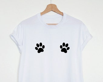 Dog Paw Print T-Shirt, Puppy Lover Tee