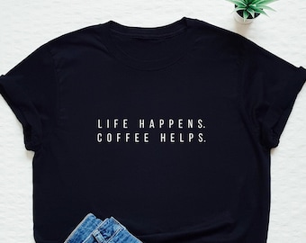 Kaffee T-Shirt, Kaffee Shirt, Kaffeeliebhaber, Morgenkaffee, Frühstücks-Tee, Brunch, Aufwachen, Fitness, Workout, Teetasse, Freund Geschenk