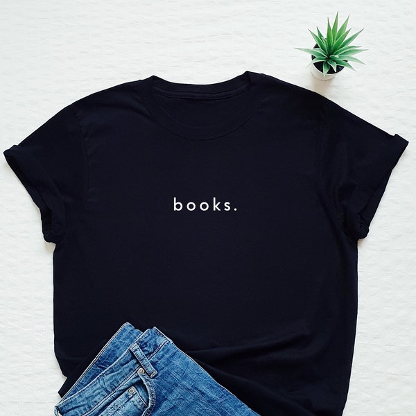 Book lover shirt, books tshirt, reader minimal tee, book nerd gift