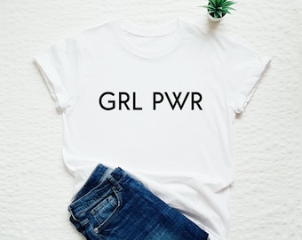 Chemise féministe, t-shirt grl pwr, fille puissance femmes ou unisexe féministe slogan imprimé chemise, l'avenir est chemise féminine, fille power tumblr tee