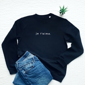 Bluza Je T'aime, bluza francuska, sweter I Love You, słodka bluza walentynkowa, prezent dla niej