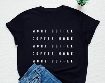 T-shirt da caffè, maglietta alla caffeina, minimalista, minimalismo, divertente, regalo