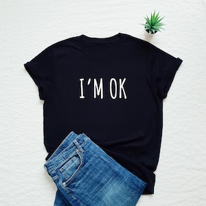 OK IM Here Maglietta da uomo divertente stampata Moda casual