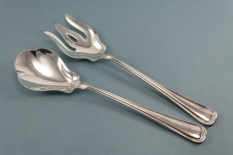 fork and spoon silver plated serving cutlery Beautiful salad servers