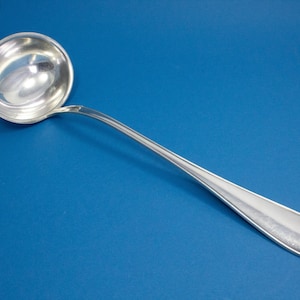 Silver plated soup ladle, vintage cutlery