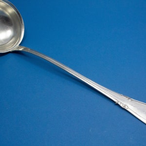 Large silver-plated Art Nouveau soup ladle around 1900