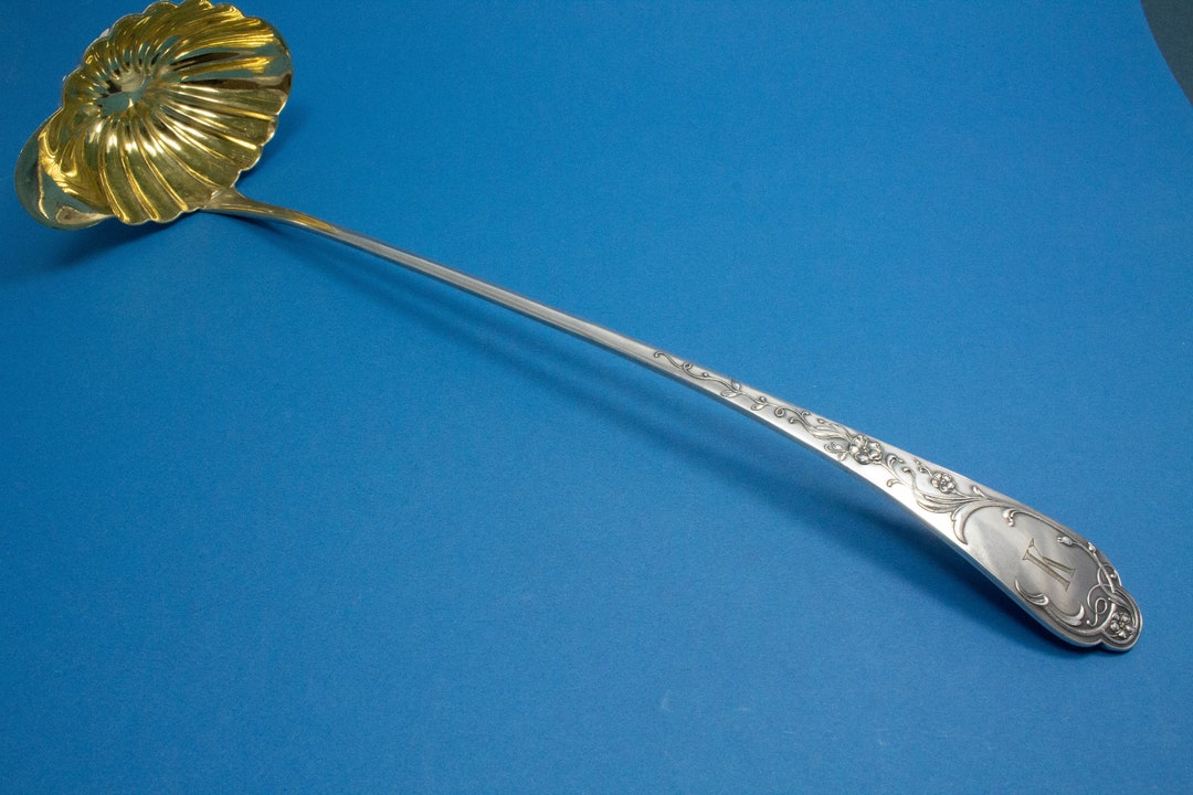 Large Antique Art Nouveau Ladle, Punch Ladle, Bowl Ladle, Soup Ladle