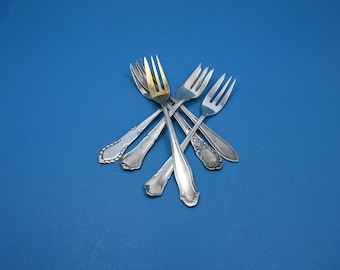 6 silver-plated cake forks, mix and match, shabby chic