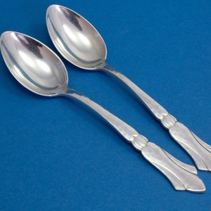 2 rare mocha spoons, silver plated