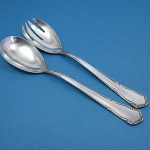 Salad cutlery, salad fork, salad spoon, silver plated