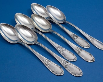 6 tea spoons by VSF, ribbon