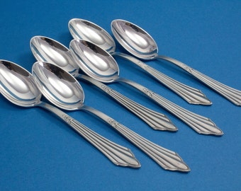 6 teaspoons, silver plated, WMF 900, fanned pattern