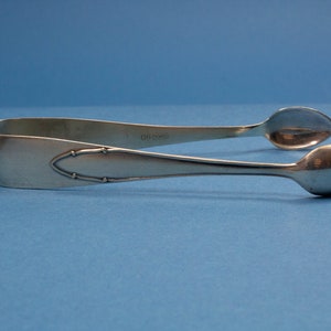 Silver plated sugar tongs, Art Nouveau