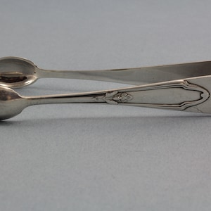 Sugar Tongs, silver plated, Art Nouveau, lily